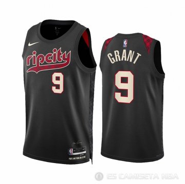 Camiseta Jerami Grant #9 Portland Trail Blazers Ciudad 2023-24 Negro