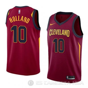 Camiseta John Holland #10 Cleveland Cavaliers Icon 2018 Rojo