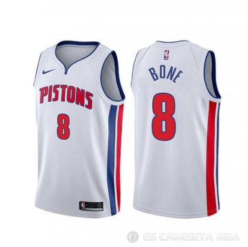 Camiseta Jordan Bone #8 Detroit Pistons Association Blanco
