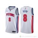 Camiseta Jordan Bone #8 Detroit Pistons Association Blanco