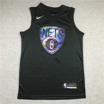 Camiseta Kevin Durant NO 7 Brooklyn Nets Iridescent Logo Negro