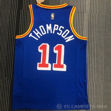 Camiseta Klay Thompson NO 11 Golden State Warriors 75th Anniversary Azul