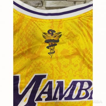 Camiseta Kobe Bryant #24 Los Angeles Lakers Mamba Amarillo