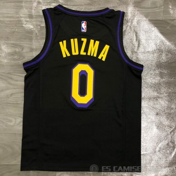 Camiseta Kyle Kuzma NO 0 Los Angeles Lakers Ciudad 2019-20 Negro