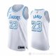 Camiseta LeBron James #23 Los Angeles Lakers Ciudad Autentico 2020-21 Blanco