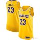 Camiseta LeBron James #23 Los Angeles Lakers Icon Autentico Amarillo