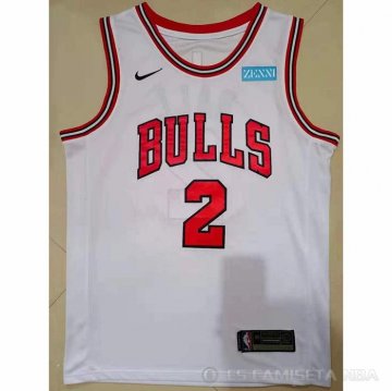 Camiseta Lonzo Ball NO 2 Chicago Bulls Association 2021 Blanco