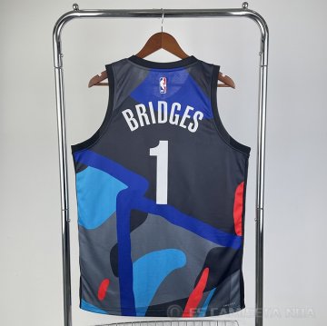 Camiseta Mikal Bridges #1 Brooklyn Nets Ciudad 2023-24 Negro