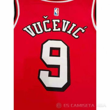 Camiseta Nikola Vucevic NO 9 Chicago Bulls Ciudad 2021-22 Rojo