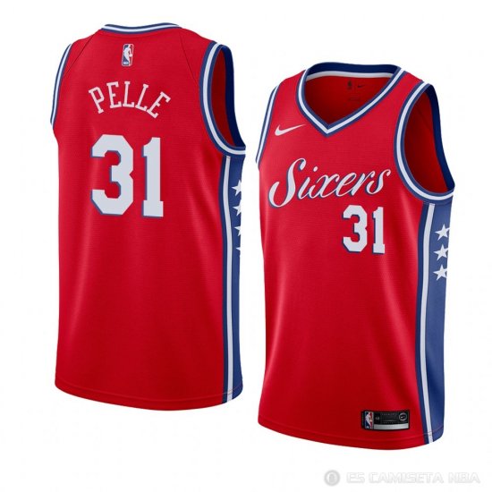 Camiseta Norvel Pelle #31 Philadelphia 76ers Statement 2017-18 Rojo - Haga un click en la imagen para cerrar