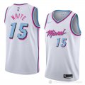 Camiseta Okaro White #15 Miami Heat Ciudad 2018 Blanco