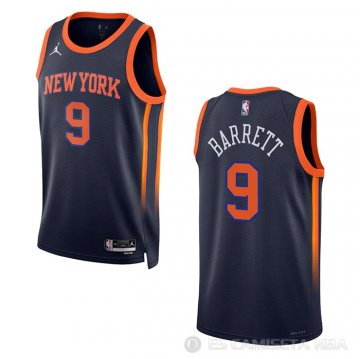 Camiseta RJ Barrett #9 New York Knicks Statement 2022-23 Negro