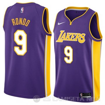 Camiseta Rajon Rondo #9 Los Angeles Lakers Statement 2018 Violeta