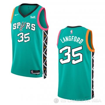 Camiseta Romeo Langford #35 San Antonio Spurs Ciudad 2022-23 Verde