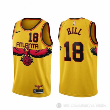 Camiseta Solomon Hill NO 18 Atlanta Hawks Ciudad 2021-22 Amarillo