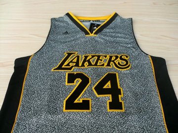 Camiseta Bryant #24 Lakers 2013 Moda Estatica Gris