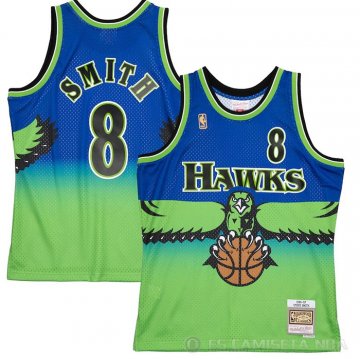 Camiseta Steve Smith NO 8 Atlanta Hawks Mitchell & Ness 1996-97 Verde