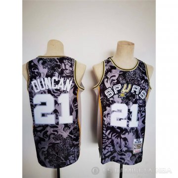 Camiseta Tim Duncan #21 San Antonio Spurs Special Year Of The Tiger Negro