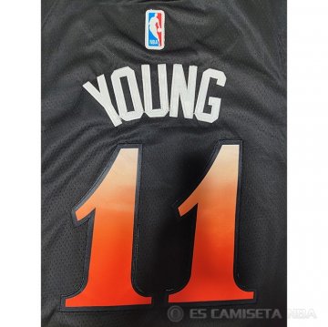 Camiseta Trae Young #11 Atlanta Hawks Ciudad 2022-23 Negro