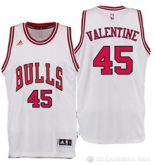 Camiseta Valentine #45 Chicago Bulls Blanco - Haga un click en la imagen para cerrar