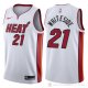 Camiseta Whiteside #21 Miami Heat Autentico 2017-18 Blanco