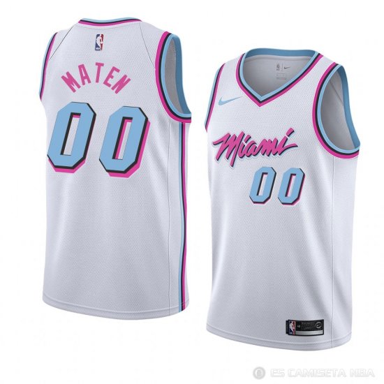 Camiseta Yante Maten #00 Miami Heat Ciudad 2017-18 Blanco - Haga un click en la imagen para cerrar
