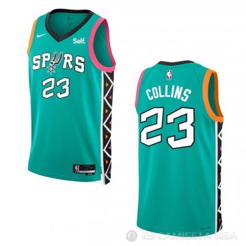 Camiseta Zach Collins #23 San Antonio Spurs Ciudad 2022-23 Verde