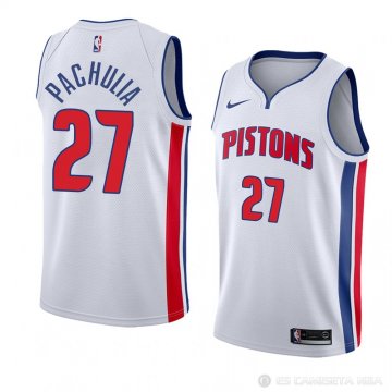 Camiseta Zaza Pachulia #27 Detroit Pistons Association 2018 Blanco