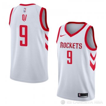 Camiseta Zhou Qi #9 Houston Rockets Association 2018 Blanco