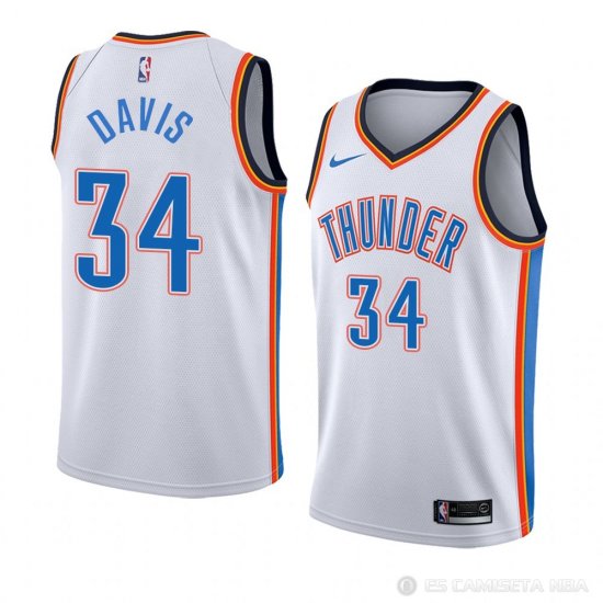 Camisetar Tyler Davis #34 Oklahoma City Thunder Association 2018 Blanco - Haga un click en la imagen para cerrar