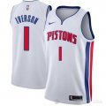 Camiseta Allen Iverson NO 1 Detroit Pistons Association Blanco