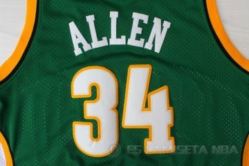 Camiseta Allen Sonics #34 Seattle SuperSonics Verde