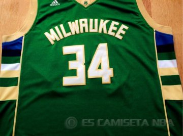 Camiseta Antetokounmpo #34 Milwaukee Bucks Verde Rev30