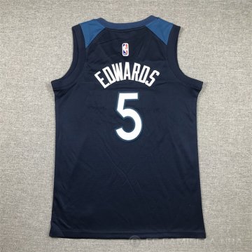 Camiseta Anthony Edwards #5 Minnesota Timberwolves Nino Icon Azul