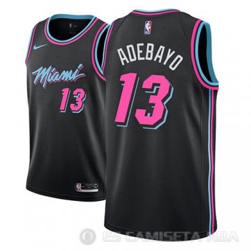 Camiseta Bam Adebayo #13 Miami Heat Ciudad 2018-19 Negro