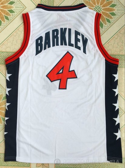 Camiseta Barkley #4 USA 1996 Blanco - Haga un click en la imagen para cerrar