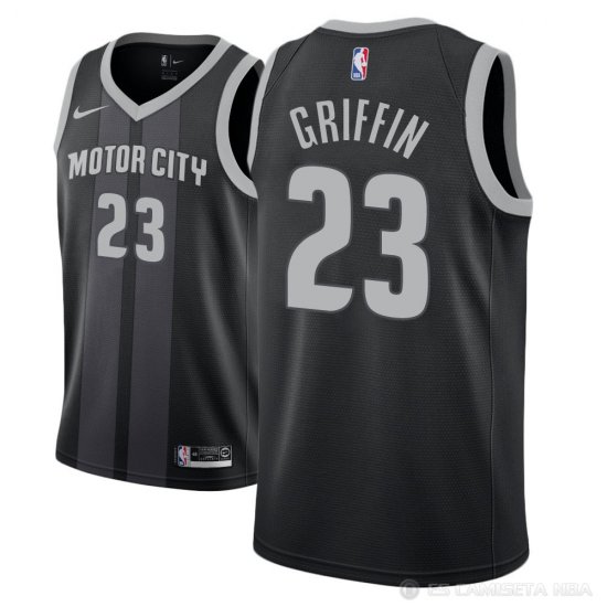 Camiseta Blake Griffin #23 Detroit Pistons Ciudad 2018-19 Negro - Haga un click en la imagen para cerrar