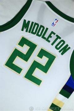 Camiseta Middleton #22 Milwaukee Bucks Blanco