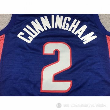 Camiseta Cade Cunningham NO 2 Detroit Pistons Ciudad 2020-21 Azul