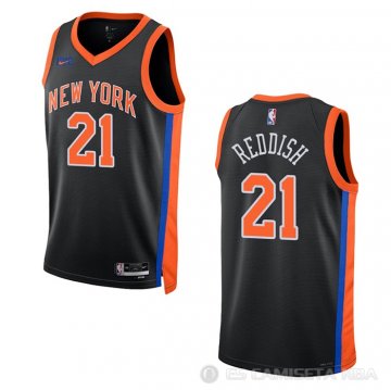 Camiseta Cam Reddish #21 New York Knicks Ciudad 2022-23 Negro