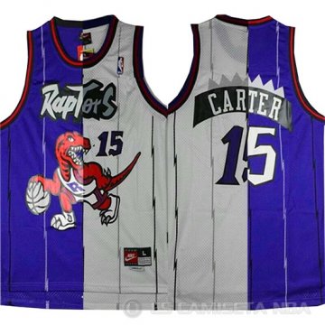 Camiseta Carter #15 Toronto Raptors Split Purpura Blanco