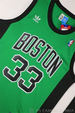 Camiseta Bird #33 Boston Celtics Borde DE Color Verde Oscuro
