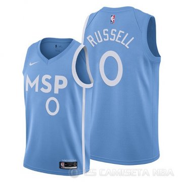 Camiseta D\'angelo Russell #0 Minnesota Timberwolves Ciudad 2019-20 Azul