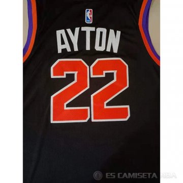 Camiseta Deandre Ayton NO 22 Phoenix Suns Statement 2021 Negro