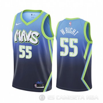 Camiseta Delon Wright #55 Dallas Mavericks Ciudad Edition Azul