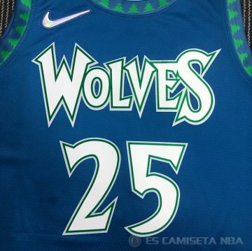 Camiseta Derrick Rose #25 Minnesota Timberwolves Ciudad 2021-22 Azul