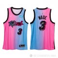 Camiseta Dwyane Wade #3 Miami Heat Ciudad 2020-21 Azul Rosa