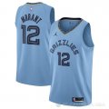 Camiseta Ja Morant NO 12 Memphis Grizzlies Statement 2020 Azul