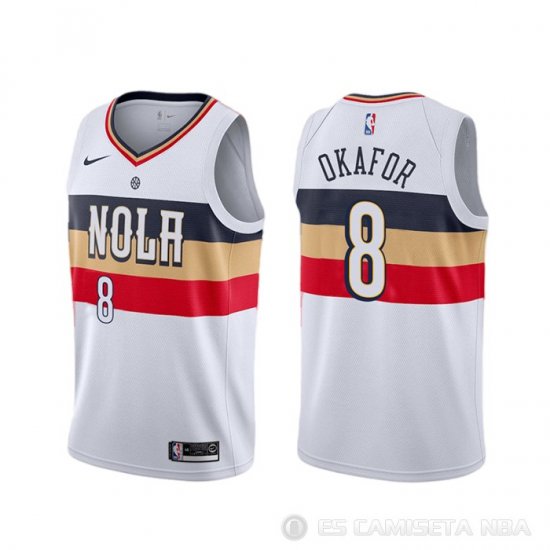 Camiseta Jahlil Okafor #8 New Orleans Pelicans Earned Blanco - Haga un click en la imagen para cerrar