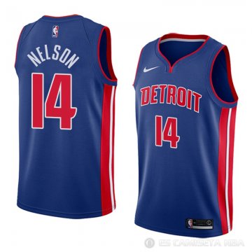 Camiseta Jameer Nelson #14 Detroit Pistons Icon 2018 Azul
